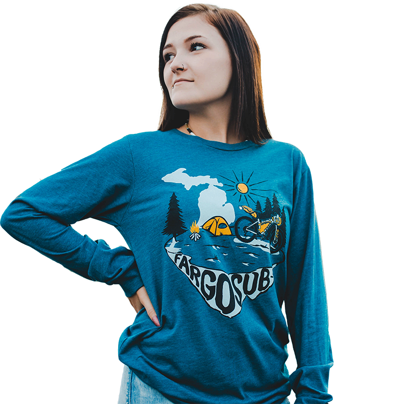Woman in a long sleeve tee